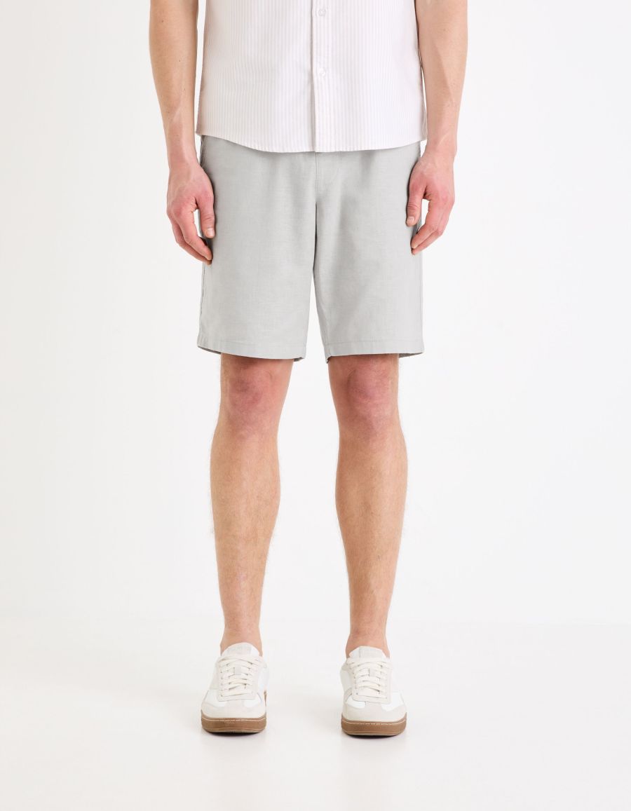 Short Décontracté En Lin Mélangé Rayé Gris Style & Co - Taille S, Neuf Avec étiquette