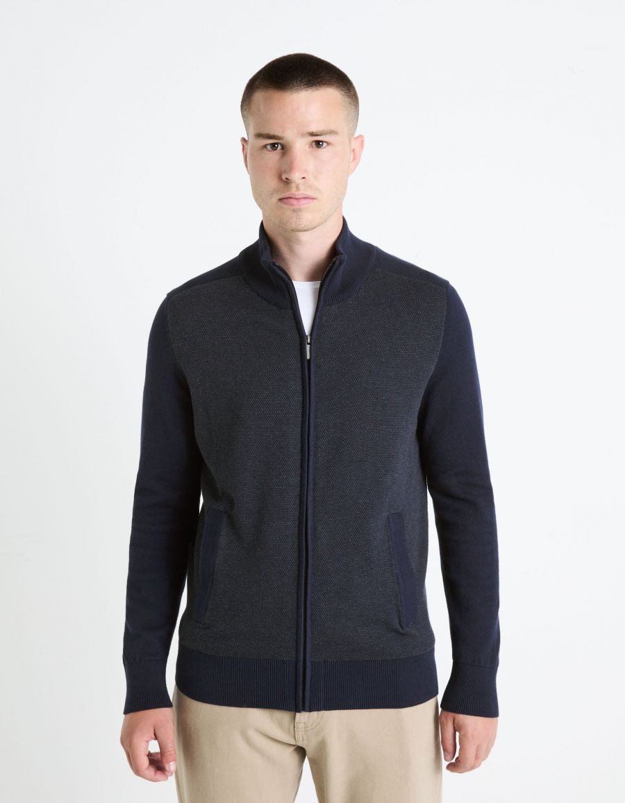 Gilet zipp 100 coton marine Celio Tunisie
