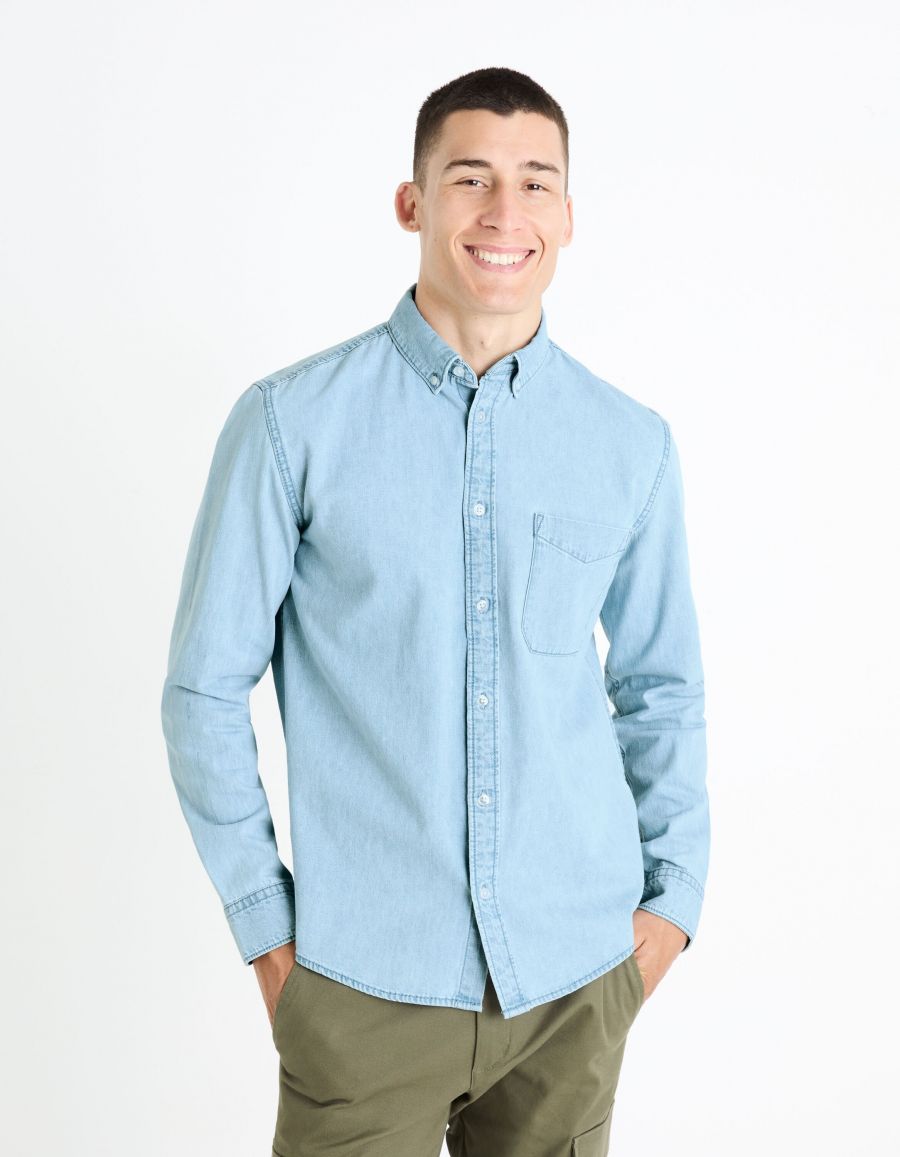 Chemise en jean regular 100 coton bleu Celio Tunisie