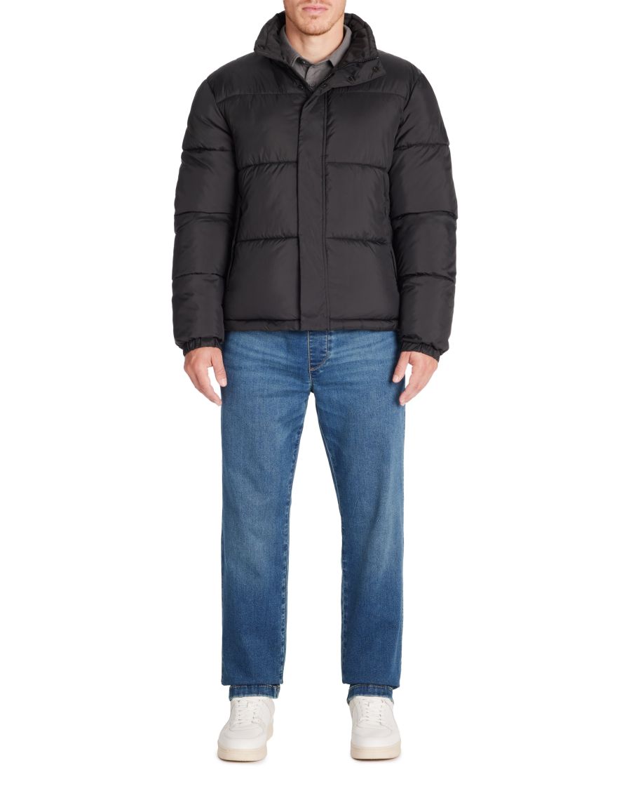 Essentials Doudoune Épaisse à Col Montant Homme - Veste Chaude Déperlante Grandes Tailles Disponibles