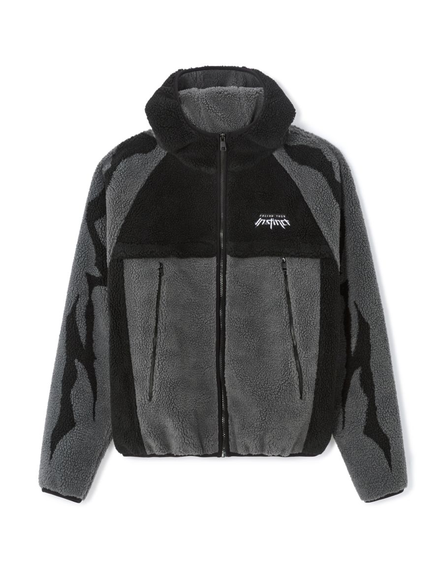 Follow your Instinct* by Inoxtag - Veste sherpa grise | Celio Tunisie