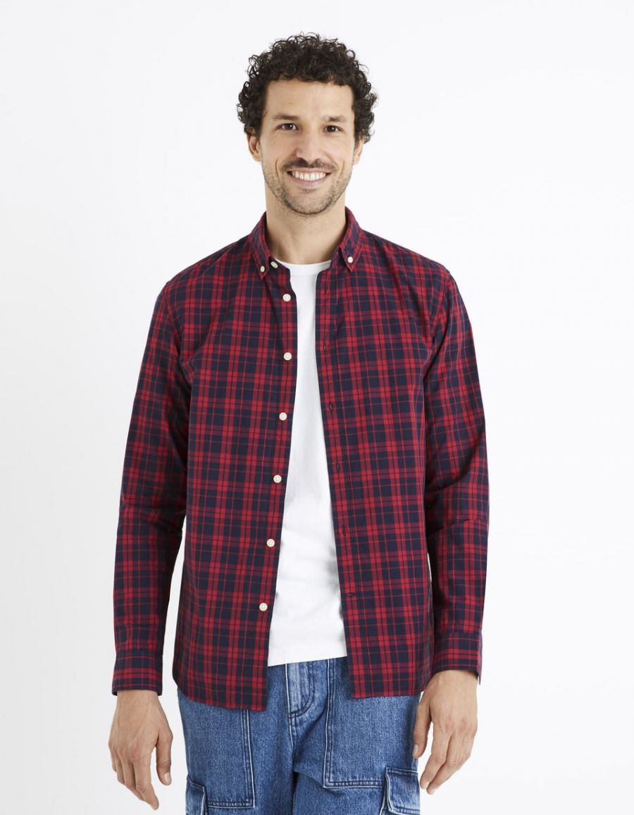 Veste-chemise en coton à carreaux Zip Code - Chemises Homme