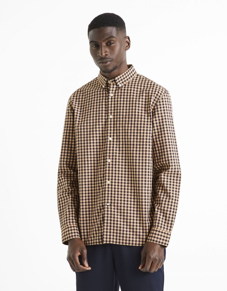 Chemise regular 100 coton jaune Celio Tunisie