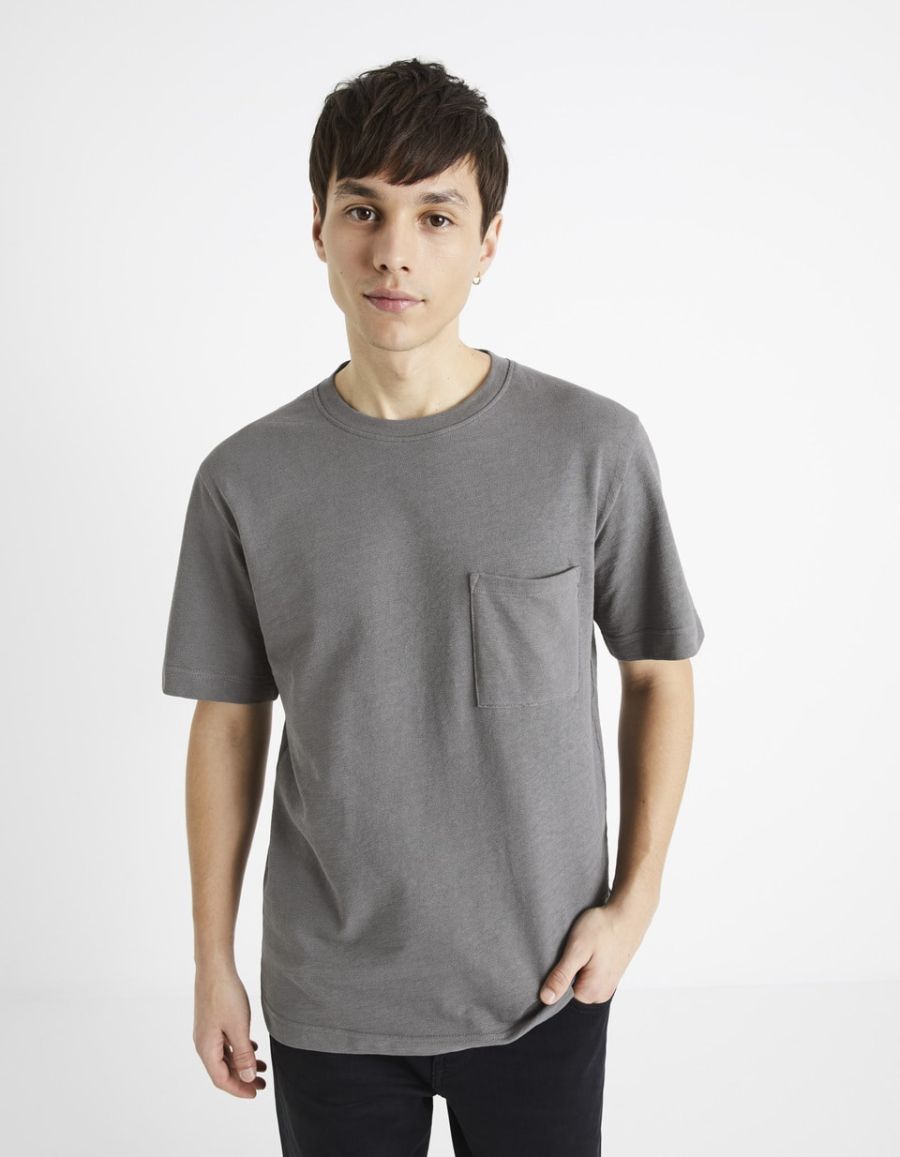 T-shirt Homme Alfani - Taille S, Col Rond, Bruyère Anthracite - 60% Coton 40% Polyester - Neuf Avec étiquettes