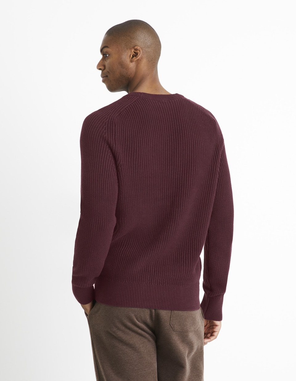 Pull col rond 100% coton - blanc | Celio Tunisie